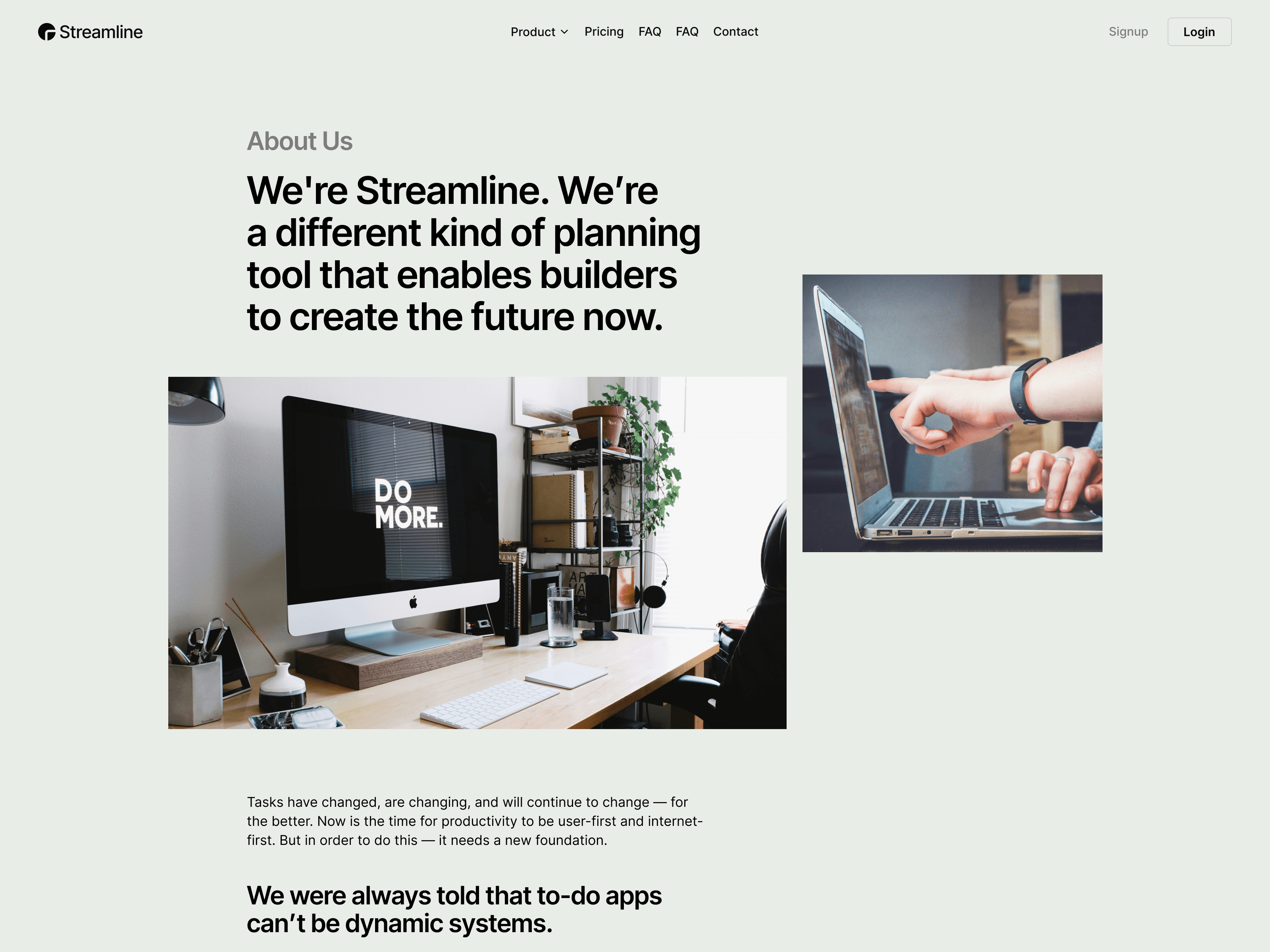 Shadcnblocks Streamline theme about page